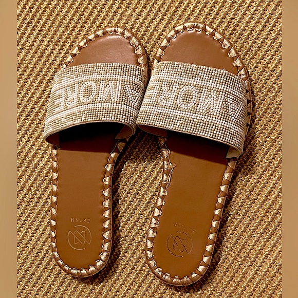 ‘AMORE’ beaded slip-in sandal slides - Picture 3 of 8